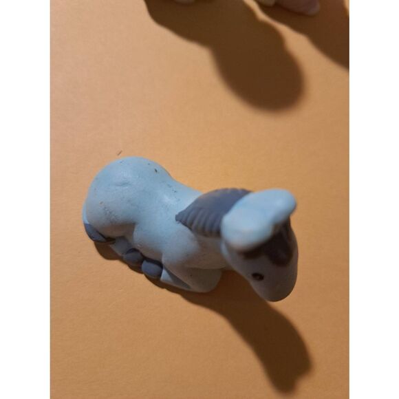 Vintage Pastel Painted Nativity Figurines 8pc Set Childlike Christmas Scene Play - Picture 11 of 12